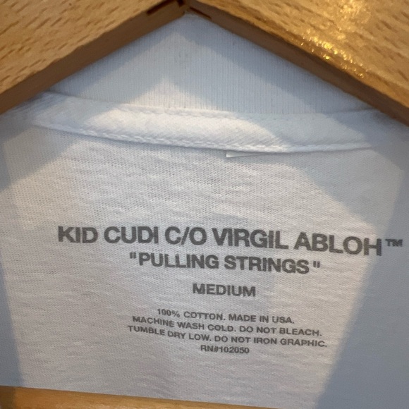 Kid Cudi TShirt CO Virgil Abloh Pulling strings White NEW - Picture 6 of 9
